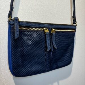 Fossil Blue Crossbody Leather Purse